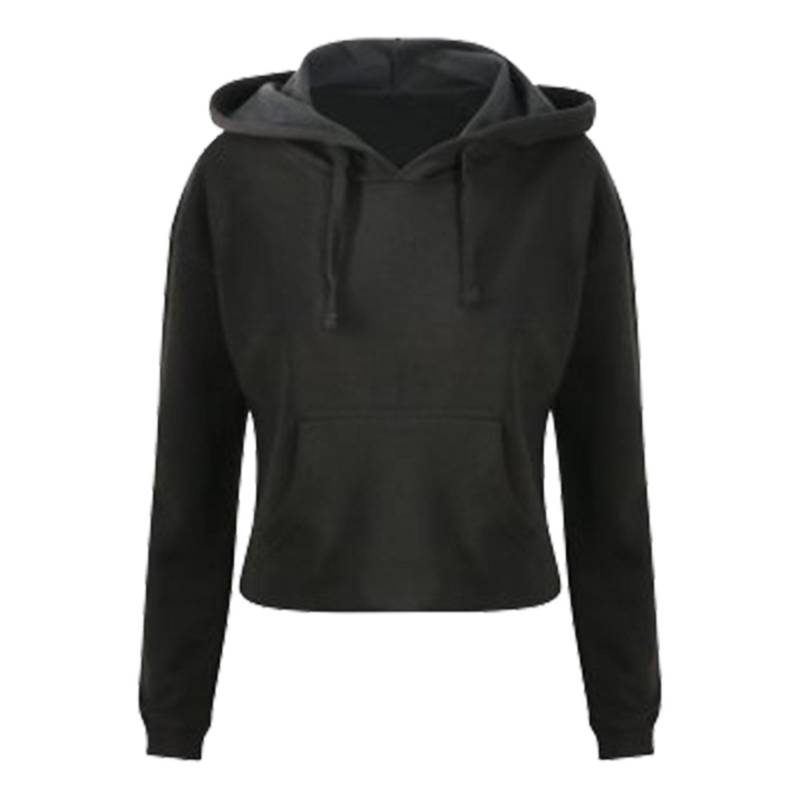 Just Hoods Girlie Cropkapuzenpullover Damen Schwarz XL von AWDis