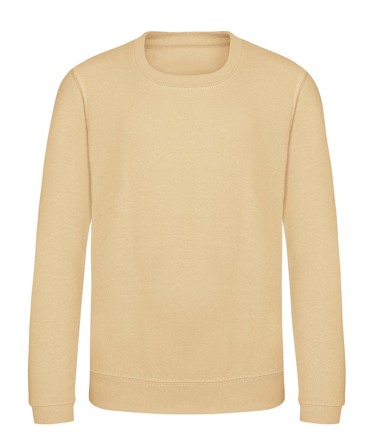 Just Hoods Pullover Sweatshirt, Unifarben Mädchen Sand 104 von AWDis