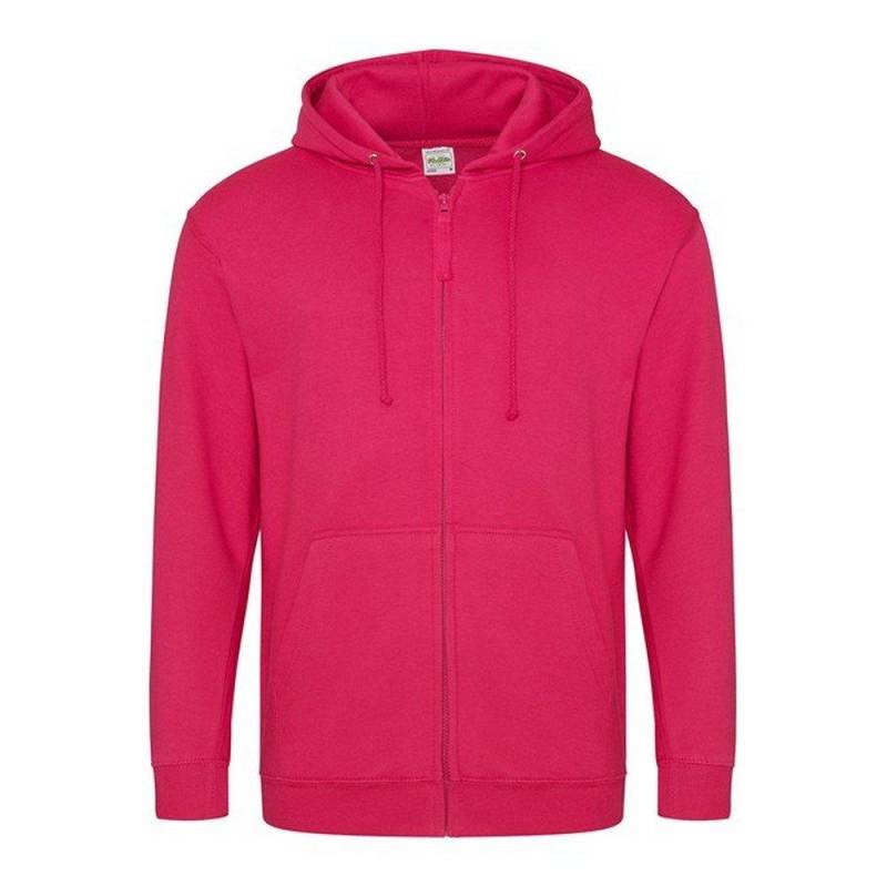 Kapuzenjacke Kapuzenpullover Hoodie Mit Reißverschluss Herren Pink XL von AWDis