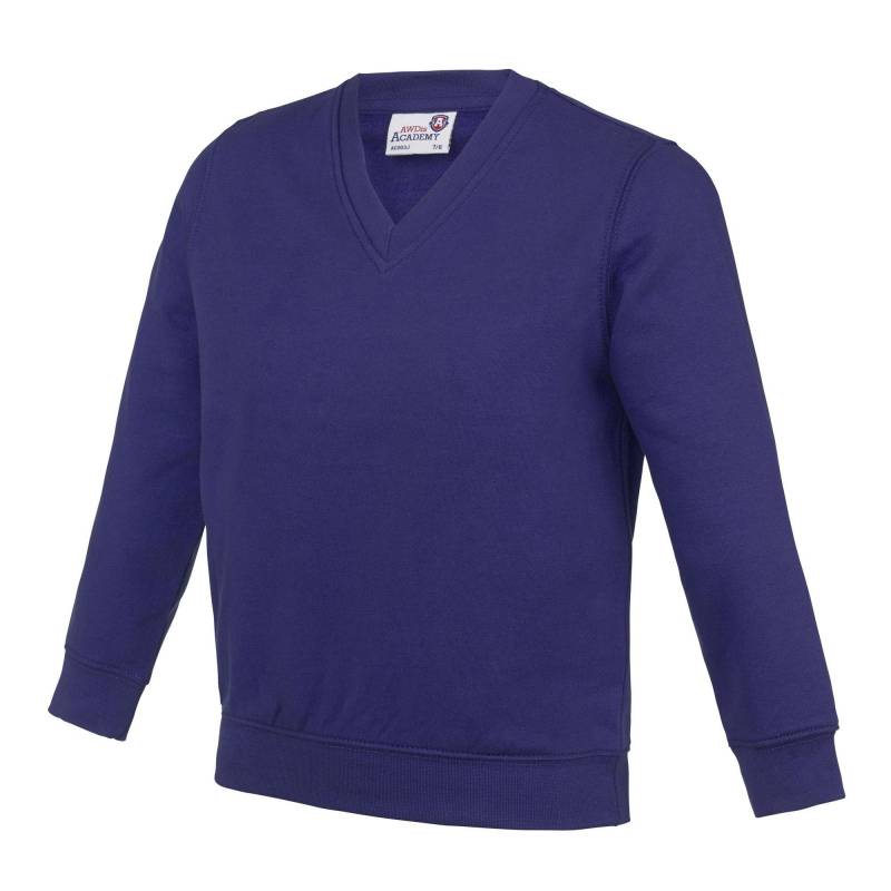 AWDis - Academy Pullover mit V-Ausschnitt (2er Pack), 104, Lila von AWDis