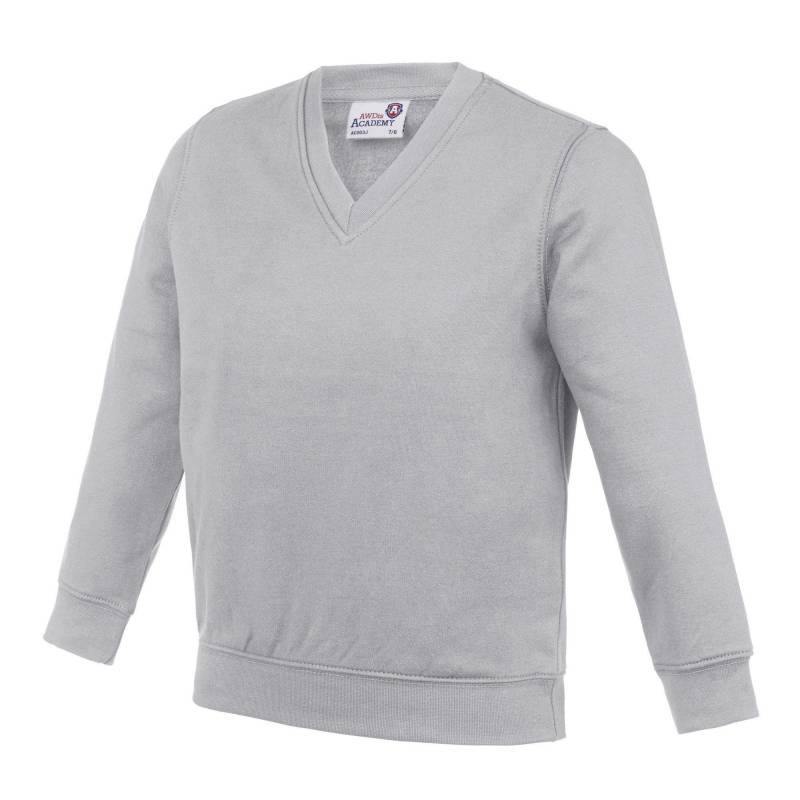 AWDis - Academy Pullover mit V-Ausschnitt (2er Pack), 104, Grau von AWDis