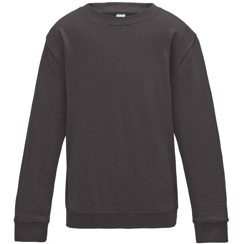 Sweatshirt Mit Rundhalsausschnitt Mädchen Charcoal Black 116 von AWDis