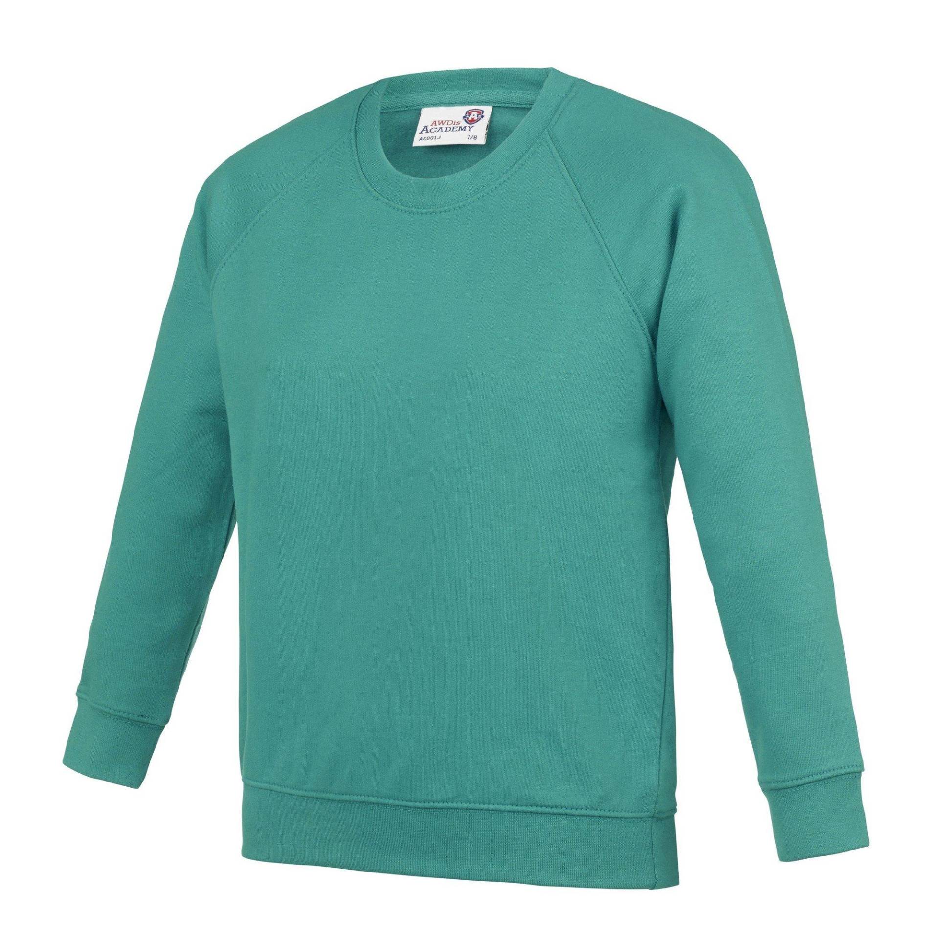 Academy Raglan Pullover Jungen Smaragdgrün 140 von AWDis