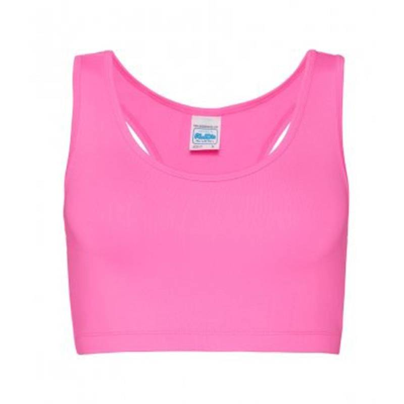 Kühlen Sie Einfach Ärmel Girlie Sport Crop Top Damen Pink L von AWDis