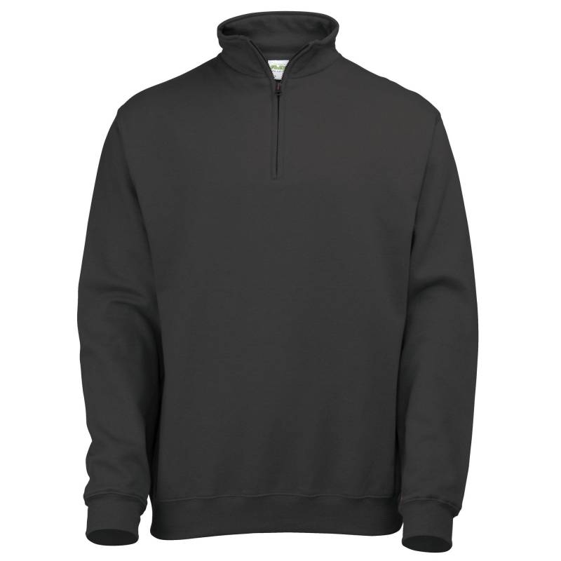 Sweatshirt Pullover Mit Reißverschluss Am Kragen Herren Schwarz L von AWDis