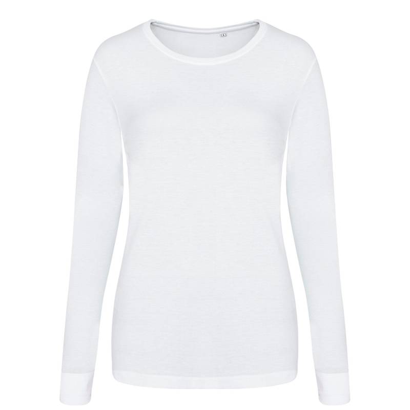 T-shirt, Langärmlig Damen Weiss L von AWDis