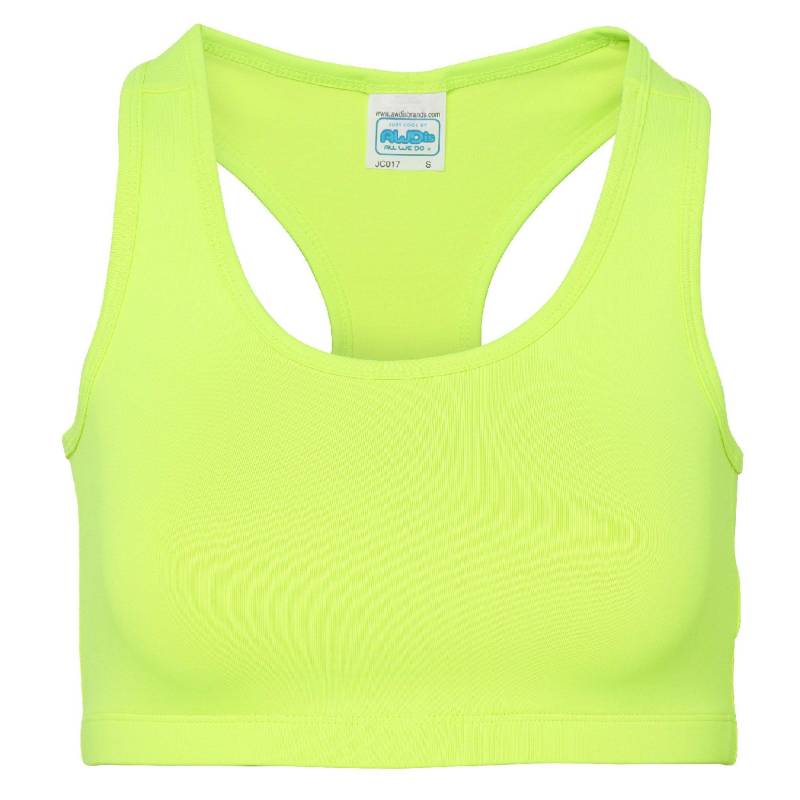 Just Cool Girlie Sport Crop Top Damen Gelb S von AWDis