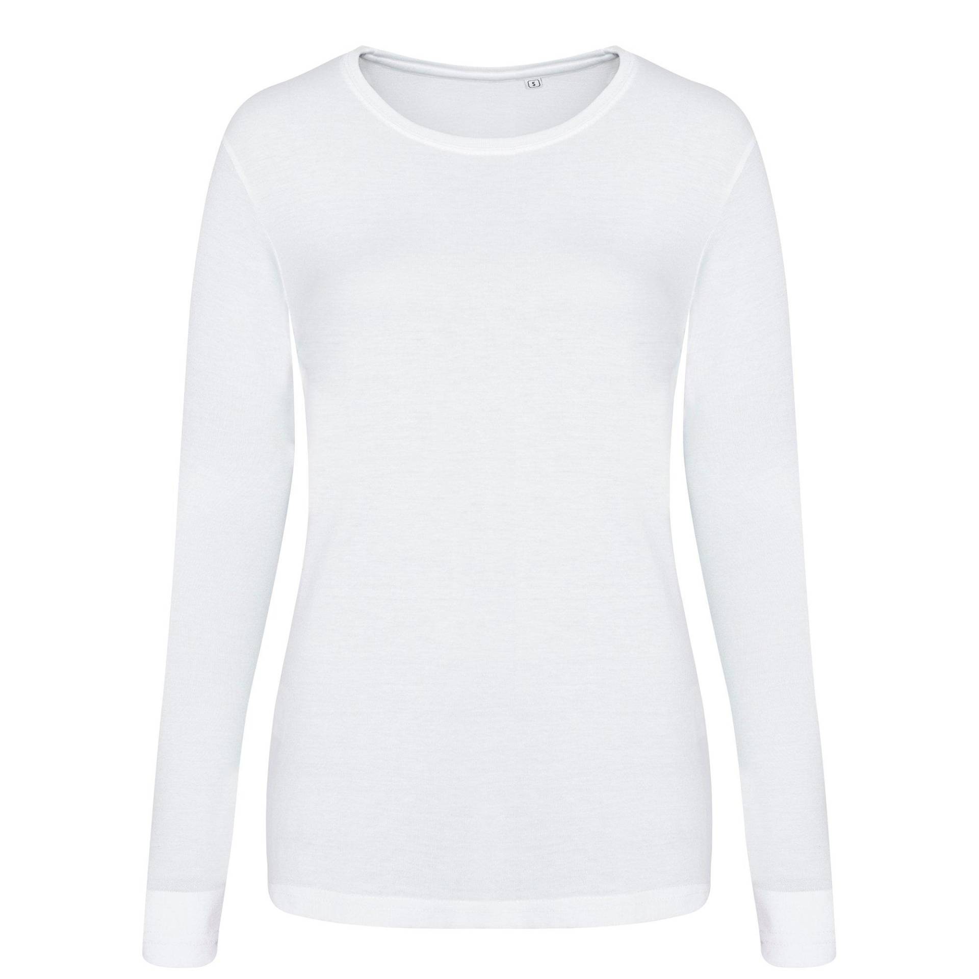 T-shirt, Langärmlig Damen Weiss XS von AWDis