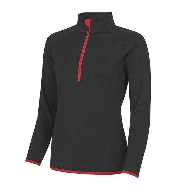 AWDis - Kühlen Sie einfach Half Zip Sweatshirt, für Damen, Schwarz, Größe XS von AWDis