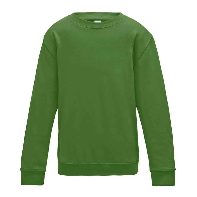 Nur Hauben Plain Sweatshirt Mit Rundhalsausschnitt Mädchen Grün 146 von AWDis