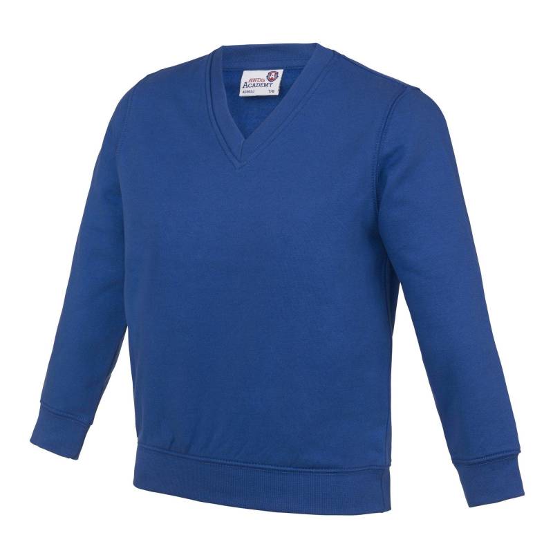 AWDis - Academy Pullover mit V-Ausschnitt (2er Pack), 128, Königsblau von AWDis