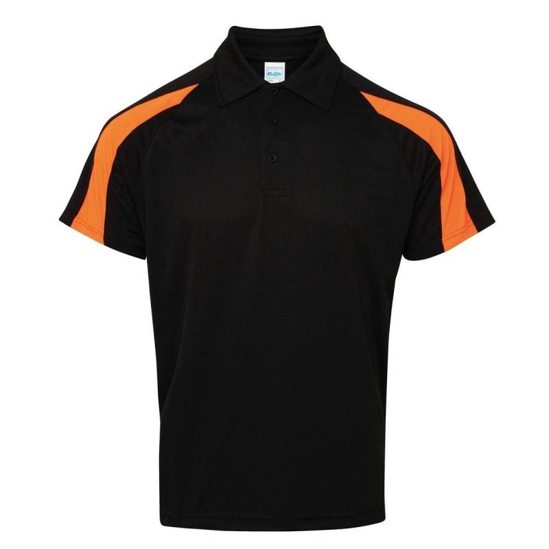 Just Cool Kurzarm Polo Shirt Mit Kontrast Panel Herren Schwarz M von AWDis