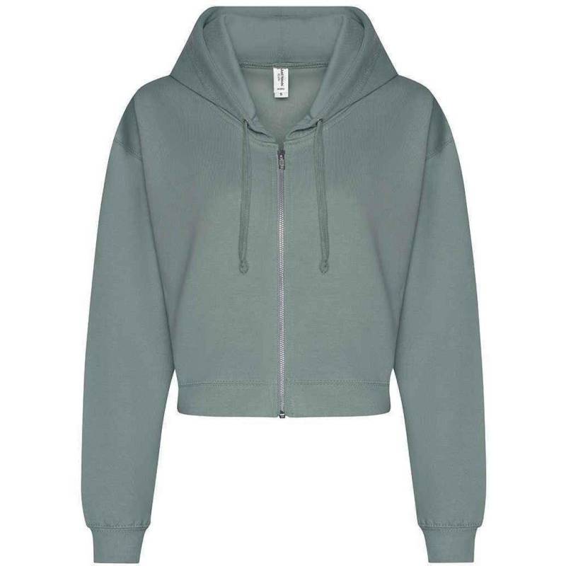 Hoodie Mit Durchgehendem Reißverschluss Kurz Geschnitten Damen Grün M von AWDis