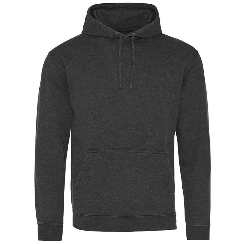 Washed Look Kapuzenpullover Damen Charcoal Black S von AWDis