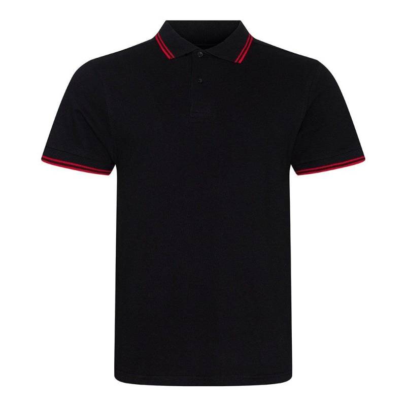 Stretch Tipped Pique Polo Shirt Herren Schwarz L von AWDis