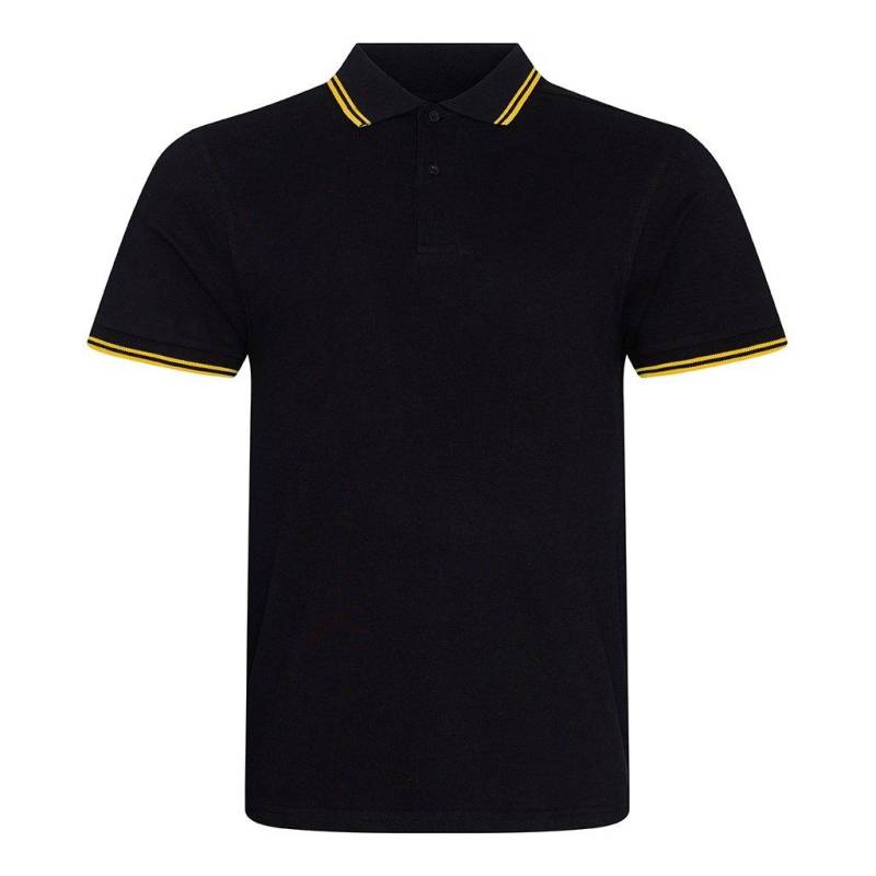 Stretch Tipped Pique Polo Shirt Herren Schwarz XL von AWDis