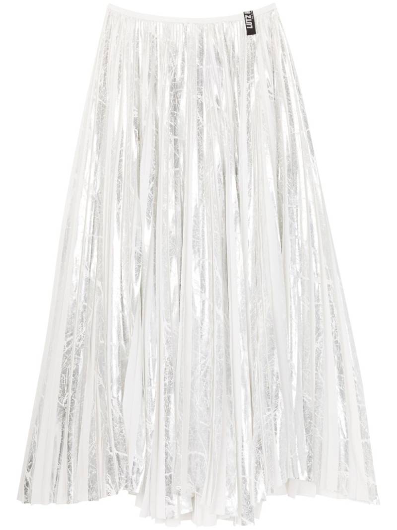 AZ FACTORY 3D metallic-sheen pleated skirt - White von AZ FACTORY