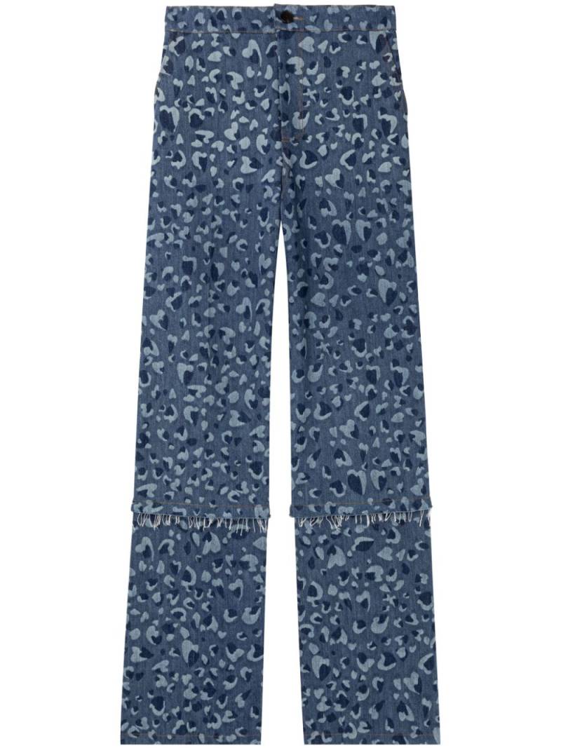 AZ FACTORY Linda leopard-print wide-leg trousers - Blue von AZ FACTORY