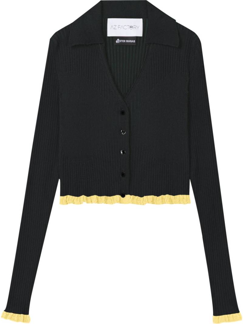 AZ FACTORY x Ester Manas ribbed cropped cardigan - Black von AZ FACTORY