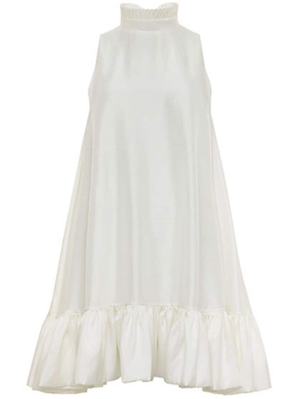 AZEEZA Alcott ruffled silk minidress - White von AZEEZA