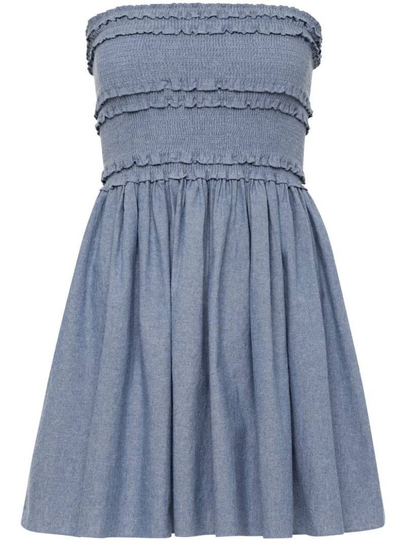 AZEEZA Anya chambray minidress - Blue von AZEEZA