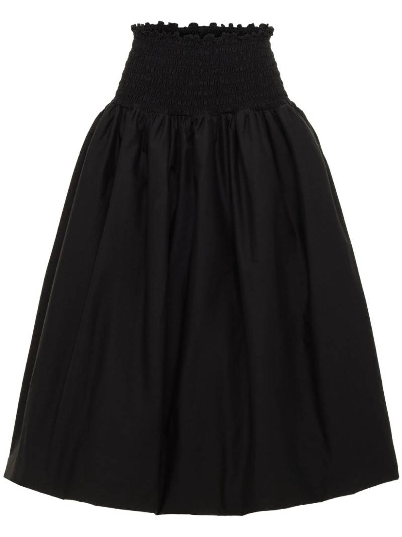 AZEEZA Roma smock-waist cotton midi skirt - Black von AZEEZA