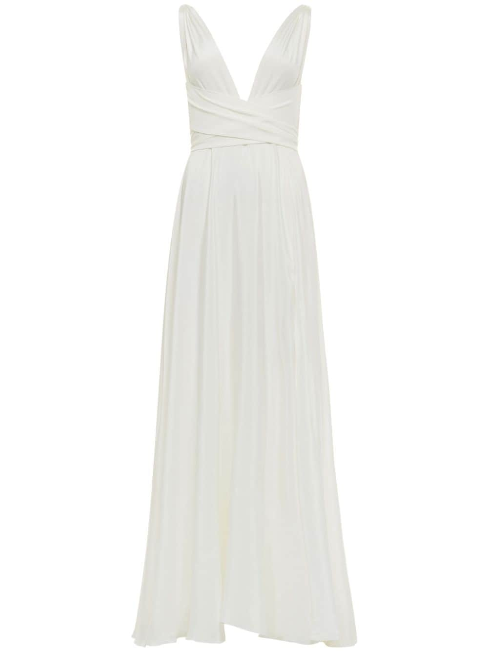 AZEEZA Cirrus silk-charmeuse gown - White von AZEEZA