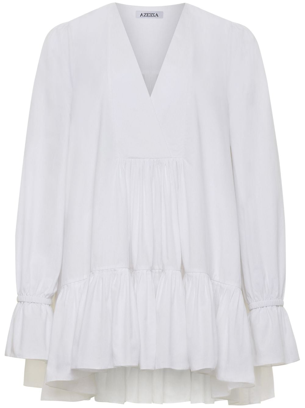 AZEEZA Thistle ruffle poplin minidress - White von AZEEZA