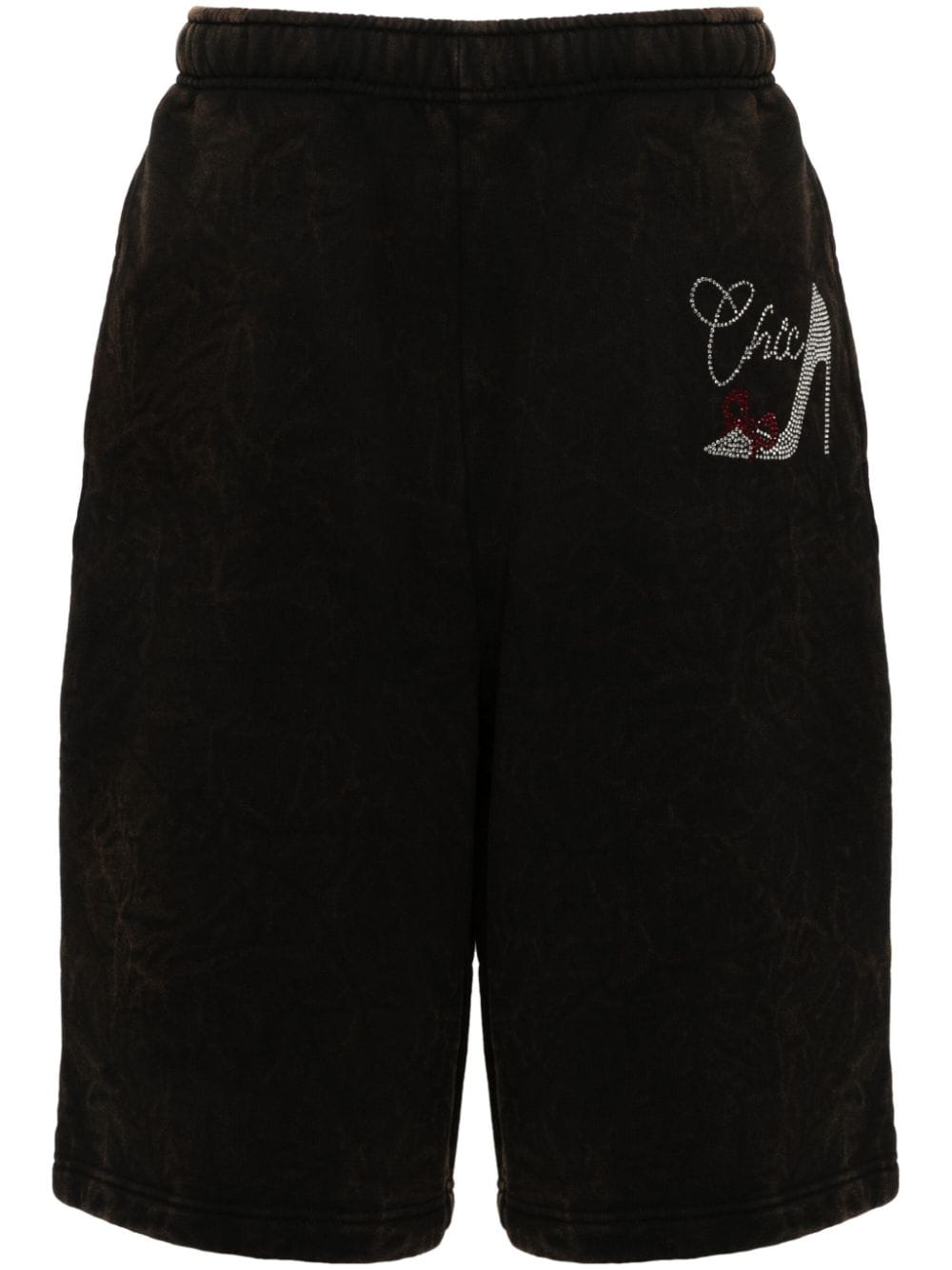 Abra rhinestone-embellished jersey shorts - Brown von Abra