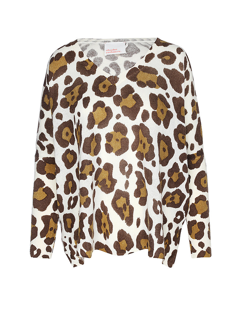 ABSOLUT Kaschmirpullover CAMILLE PRINT camel | L von Absolut