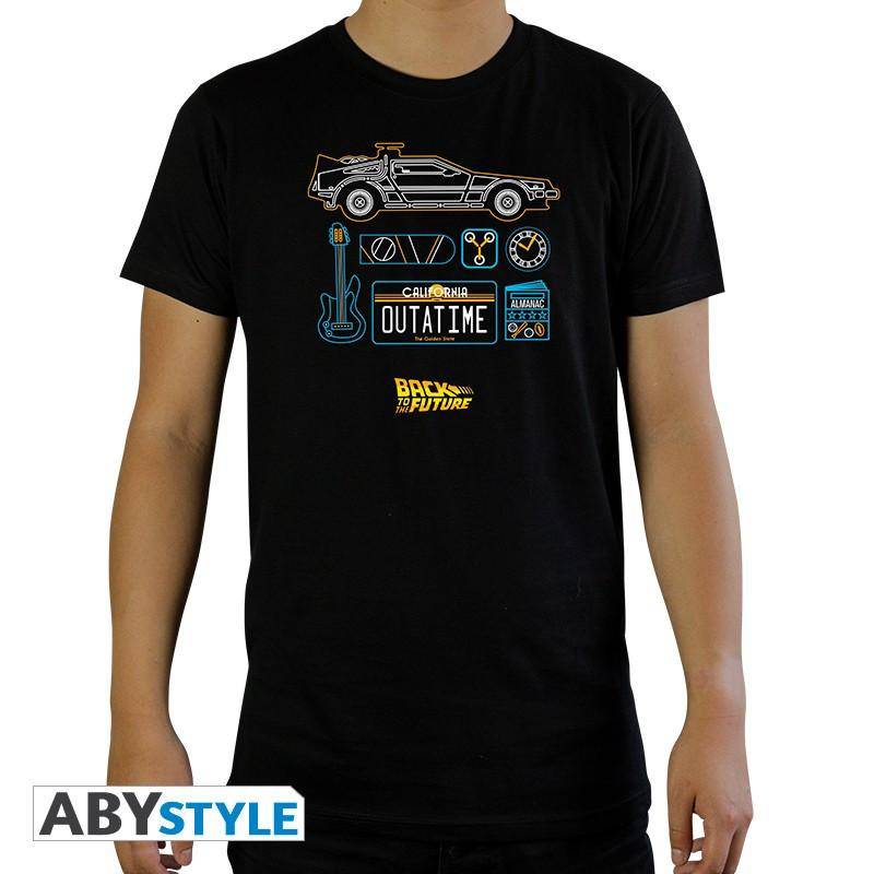 T-shirt - Back To The Future - Delorean Herren Schwarz M von Abystyle