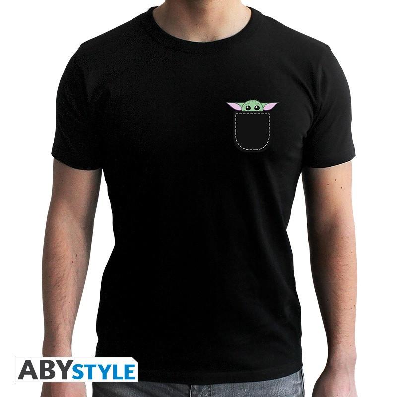 Abystyle - T-shirt Star Wars Baby Yoda L, für Herren, Schwarz, Größe L von Abystyle