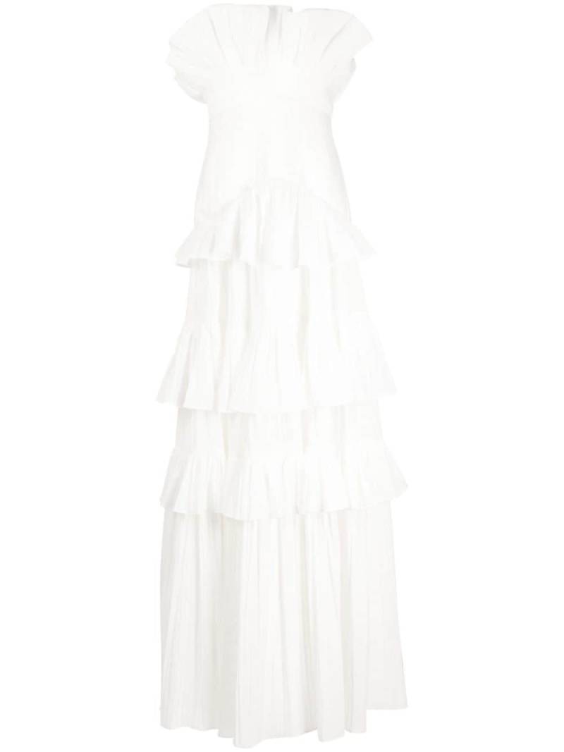 Acler Ascot ruffled strapless gown - White von Acler