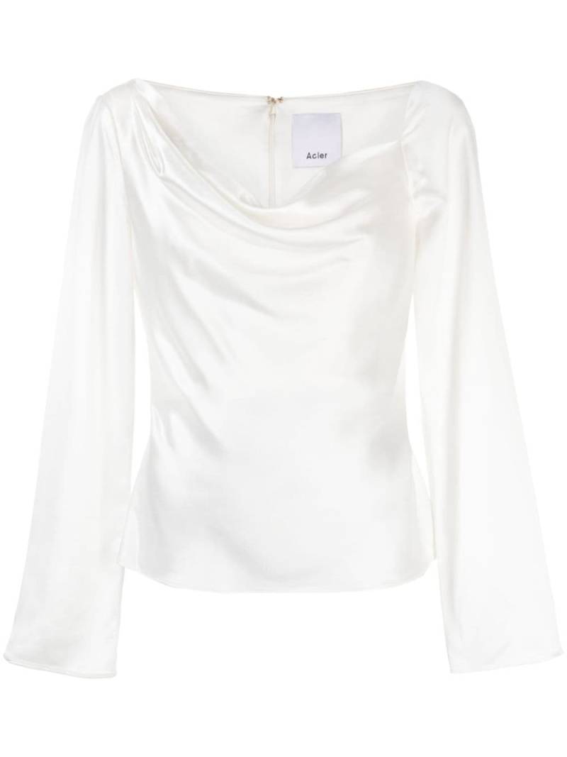 Acler Hallett long-sleeve satin blouse - Neutrals von Acler