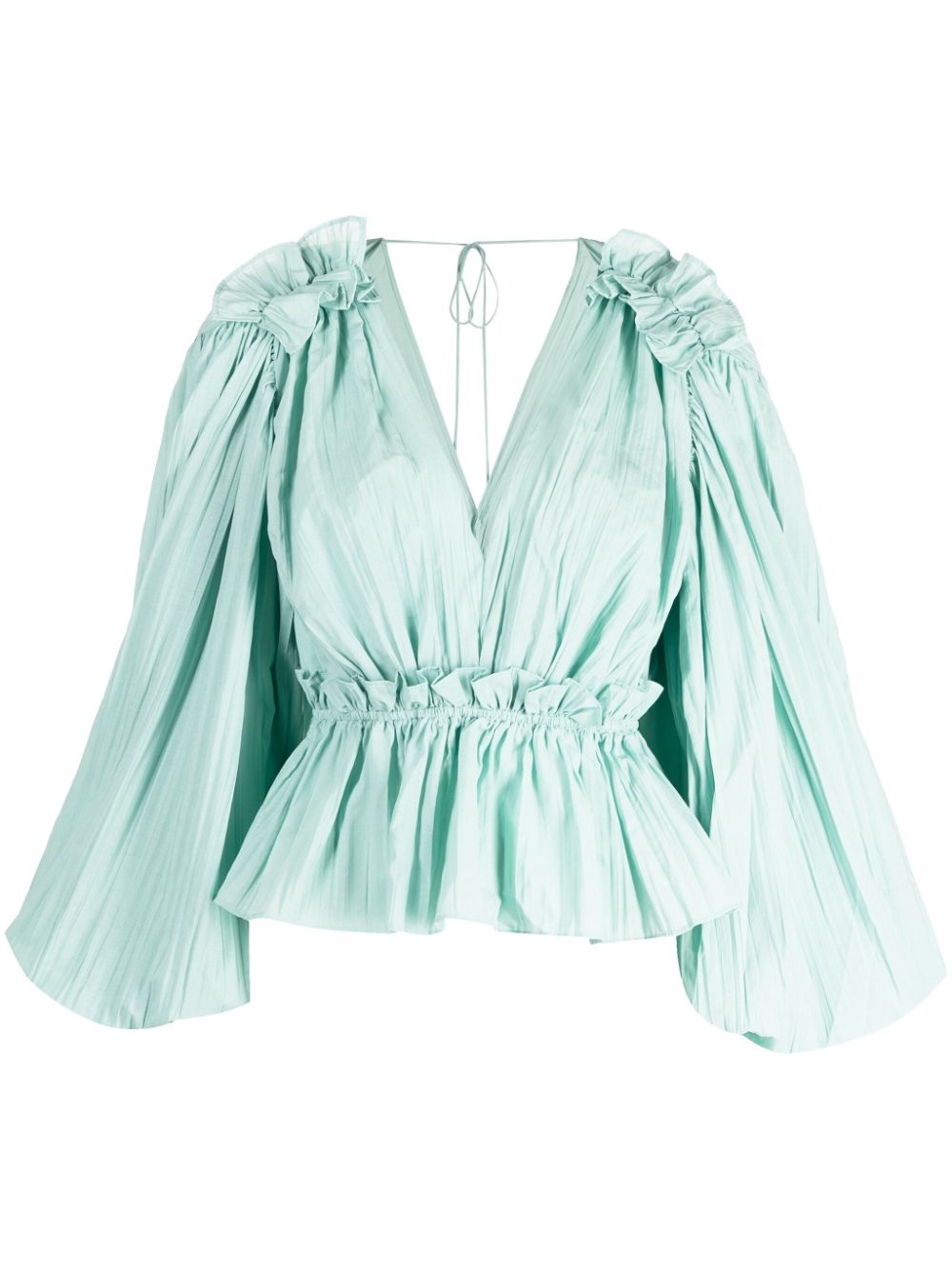 Acler Lyall ruffled-detailing V-neck blouse - Green von Acler