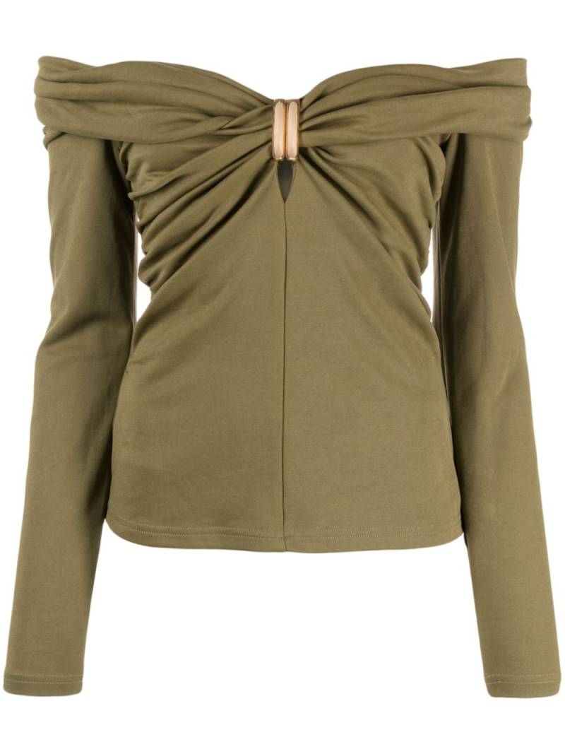 Acler Perrot off-shoulder top - Green von Acler