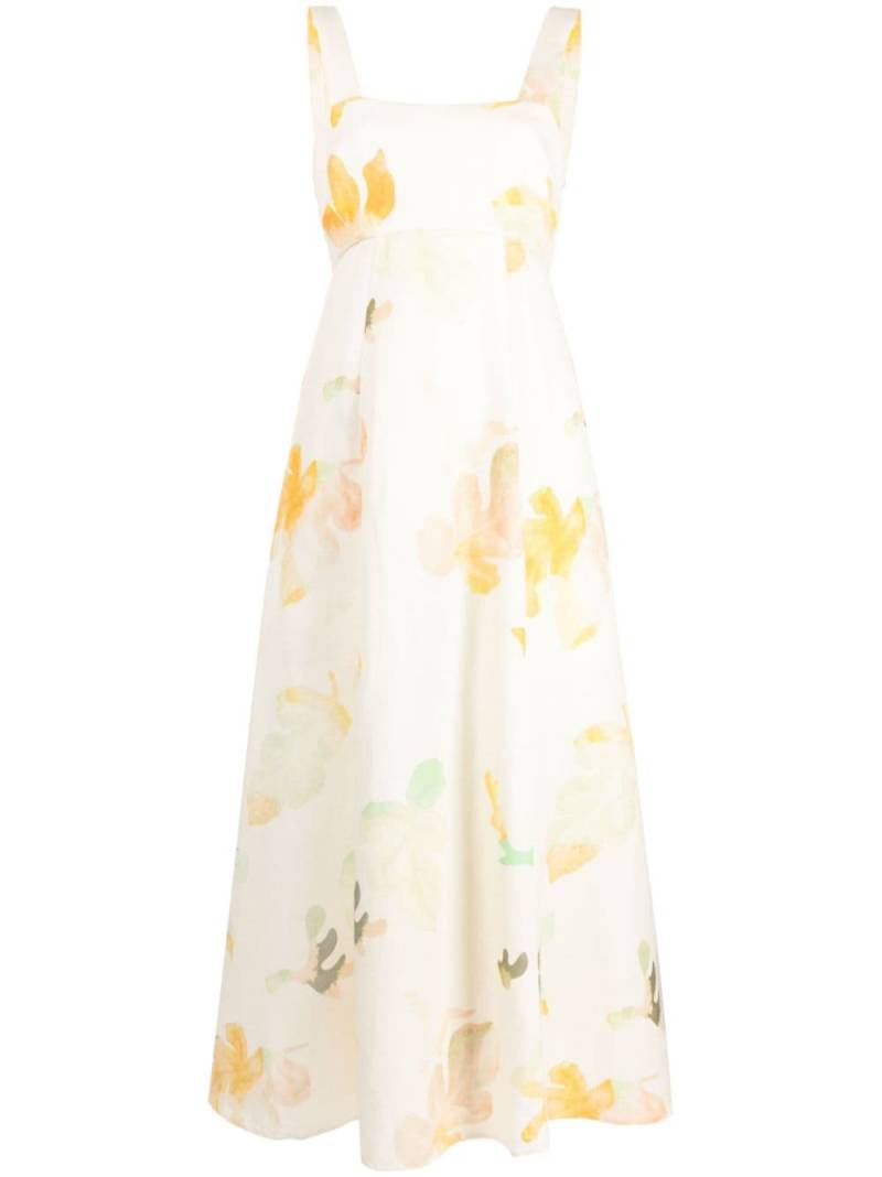 Acler Tate watercolour-print midi dress - Yellow von Acler