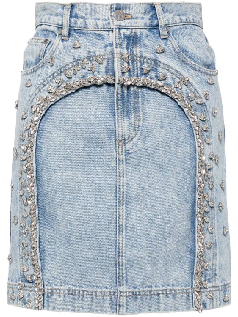 Acler crystal-embellished denim miniskirt - Blue von Acler