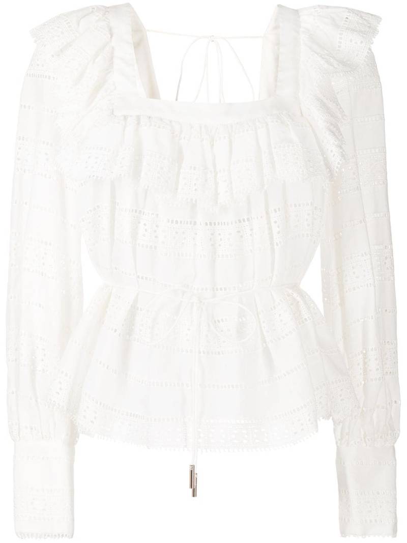 Acler cut out-detail ruffled blouse - White von Acler