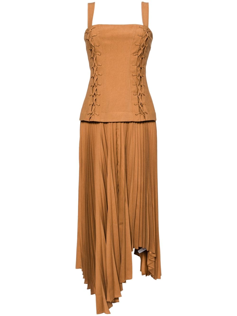 Acler lace-up detailing dress - Brown von Acler