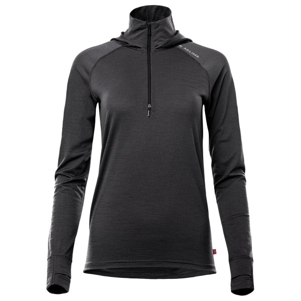 Aclima - Women's Lightwool 180 Hoodie - Merinoshirt Gr L schwarz/grau von Aclima