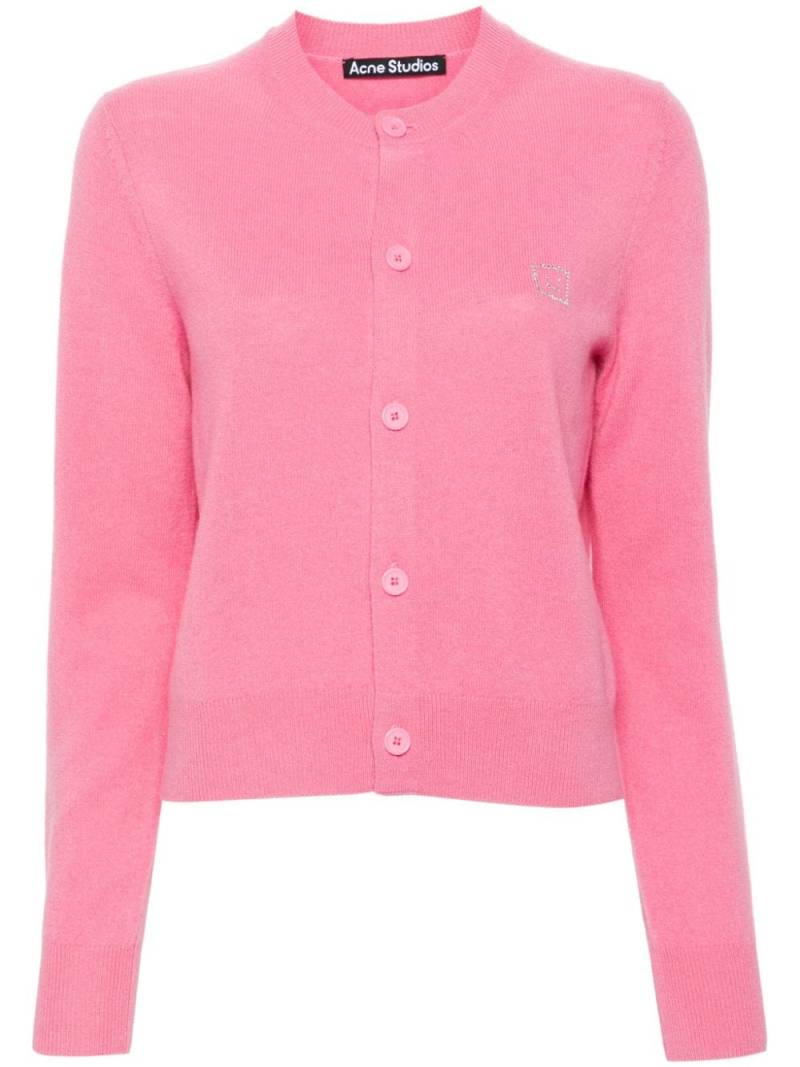 Acne Studios Face-logo wool cardigan - Pink von Acne Studios