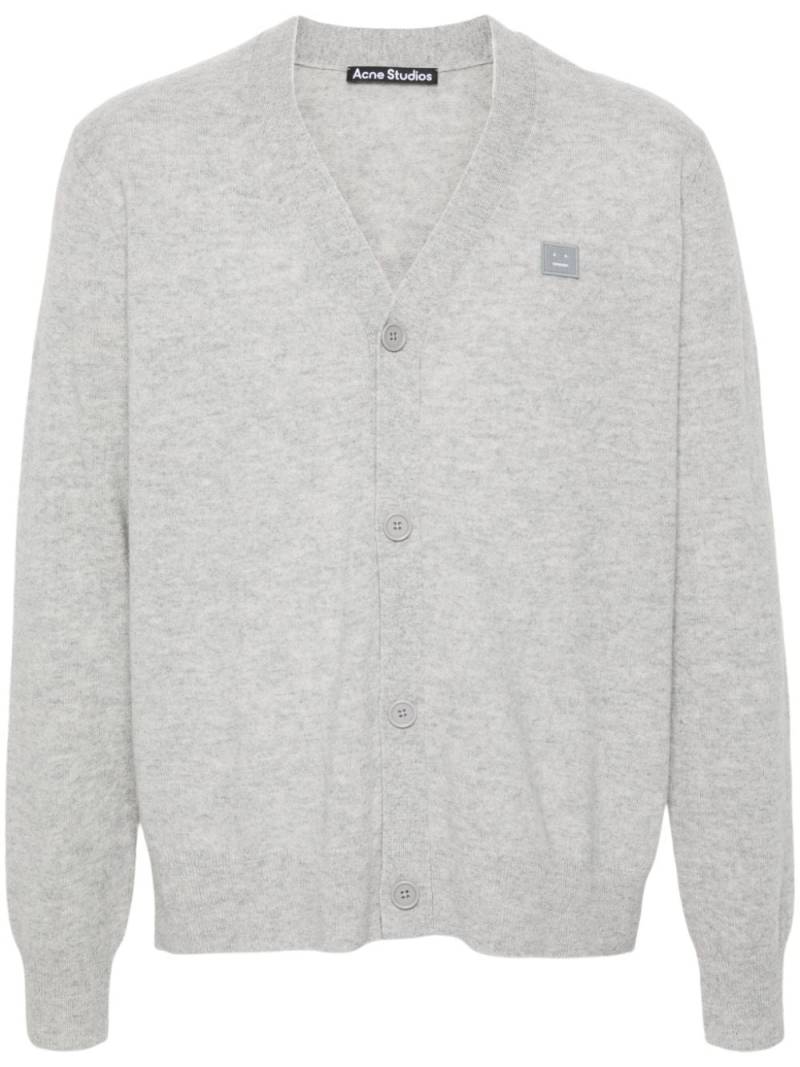 Acne Studios Face-patch knitted cardigan - Grey von Acne Studios
