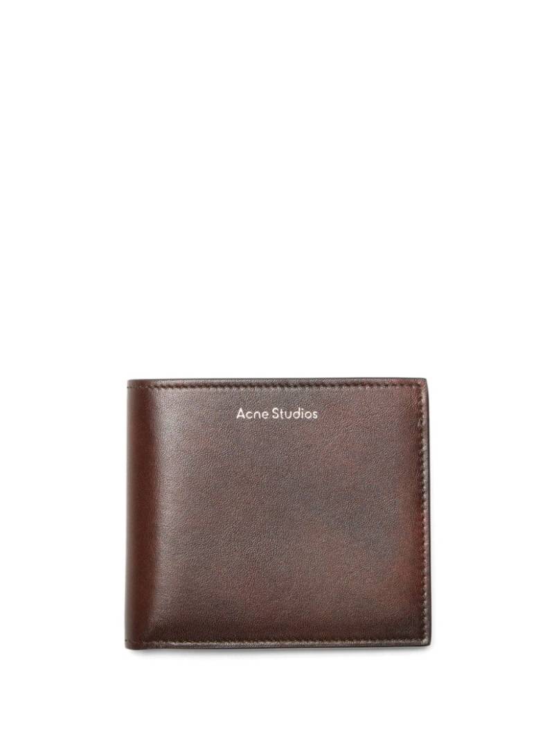 Acne Studios Folded leather wallet - Brown von Acne Studios