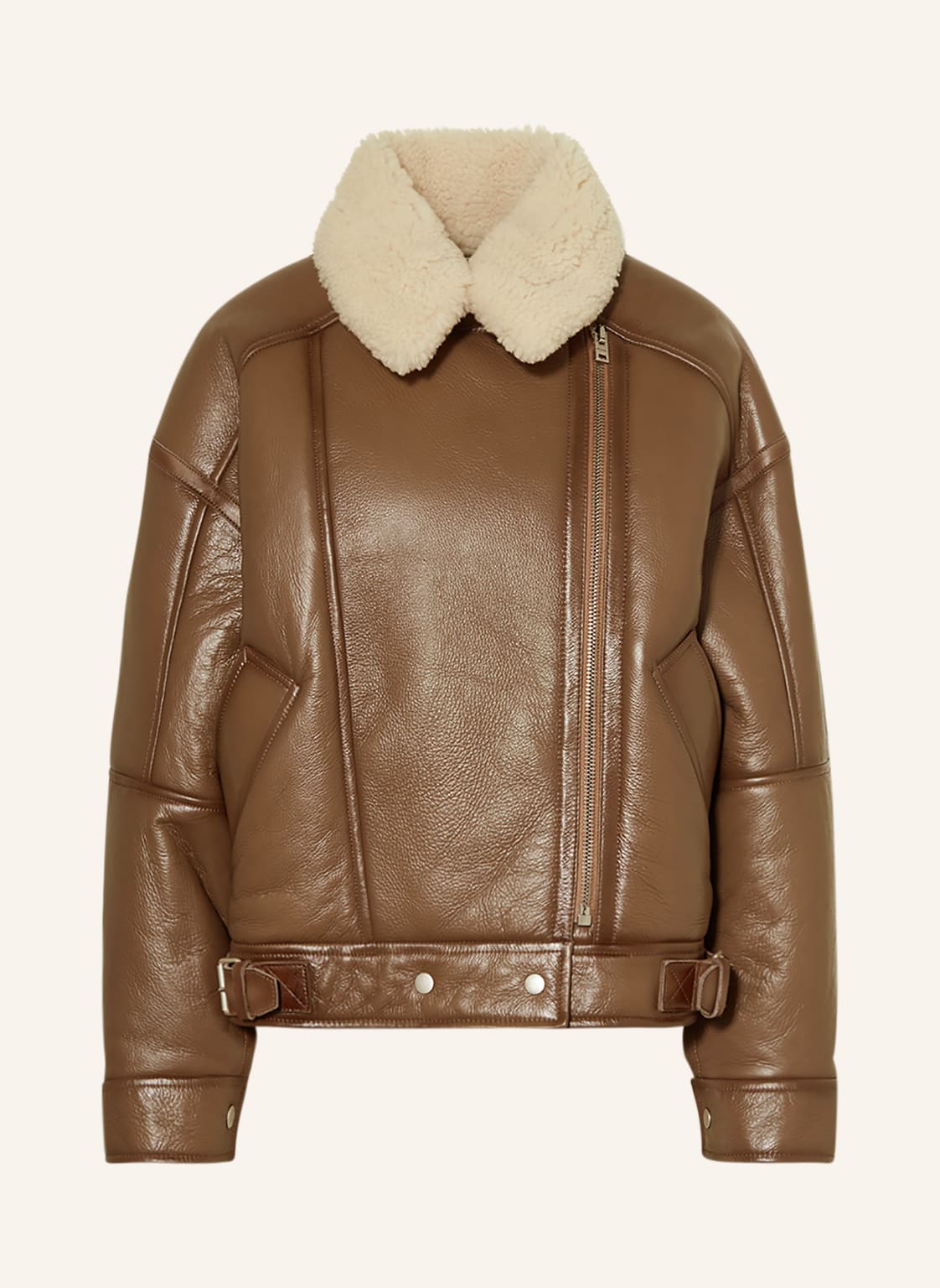 Acne Studios Lederjacke Mit Lammfell braun von Acne Studios