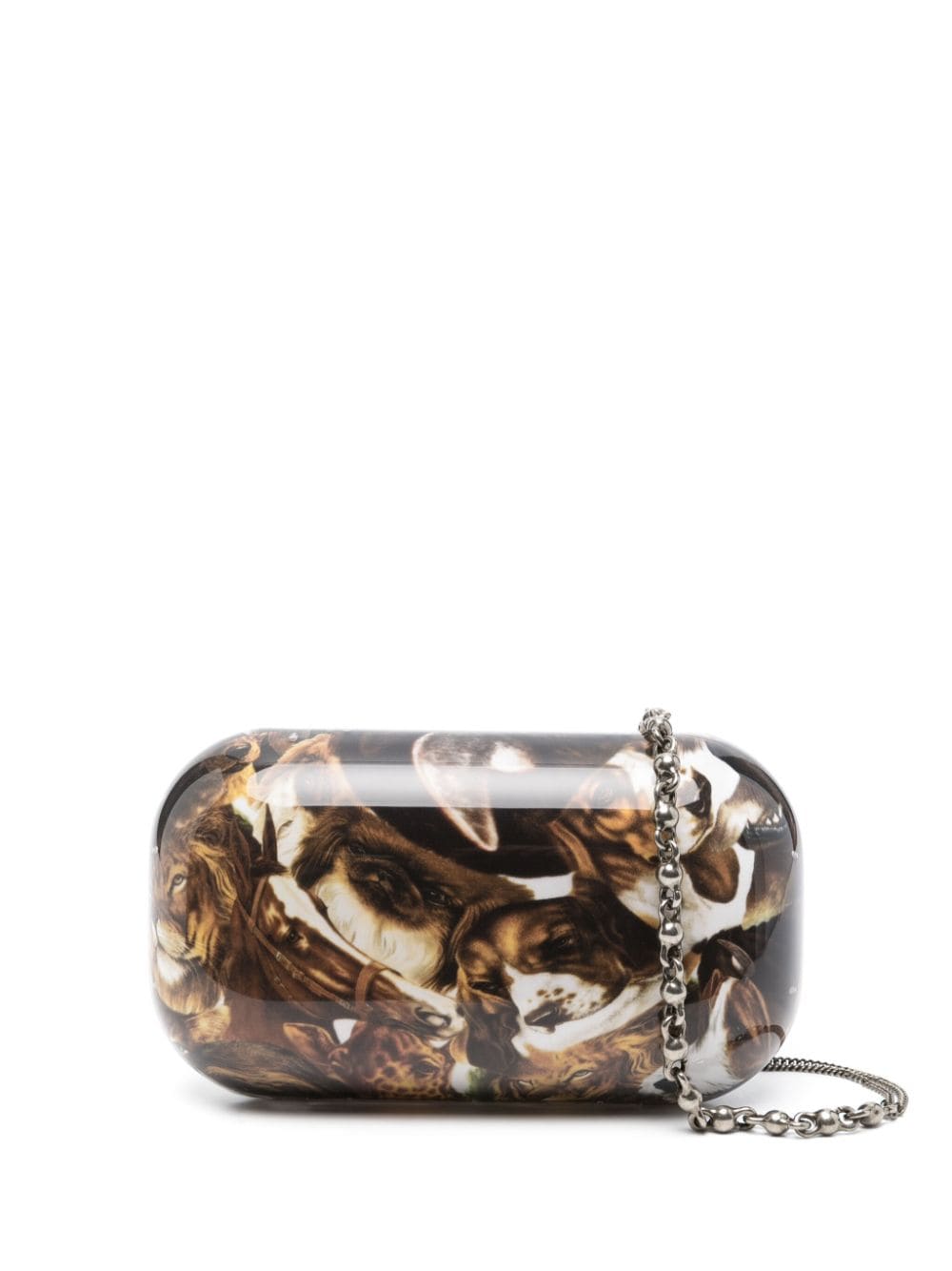 Acne Studios animal-print clutch - Brown von Acne Studios