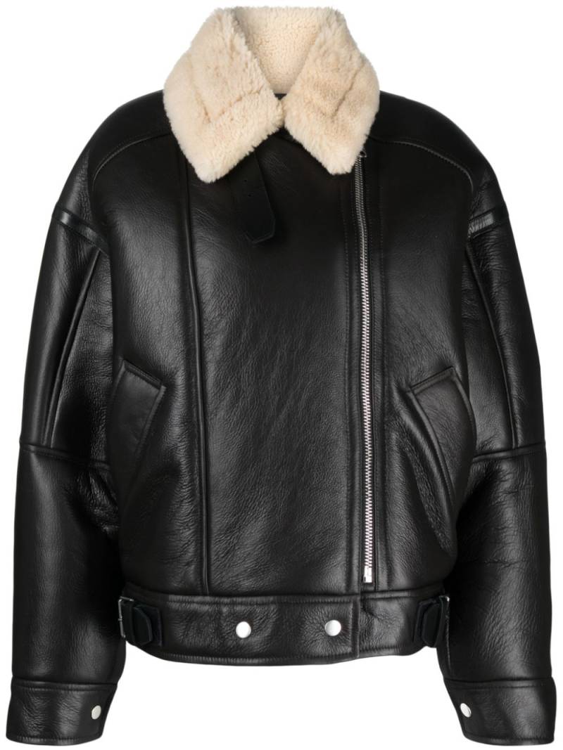 Acne Studios leather shearling jacket - Brown von Acne Studios