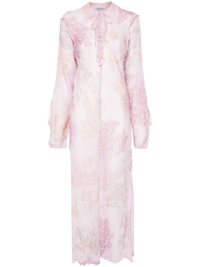 Acne Studios chiffon seasonal-print dress - Pink von Acne Studios