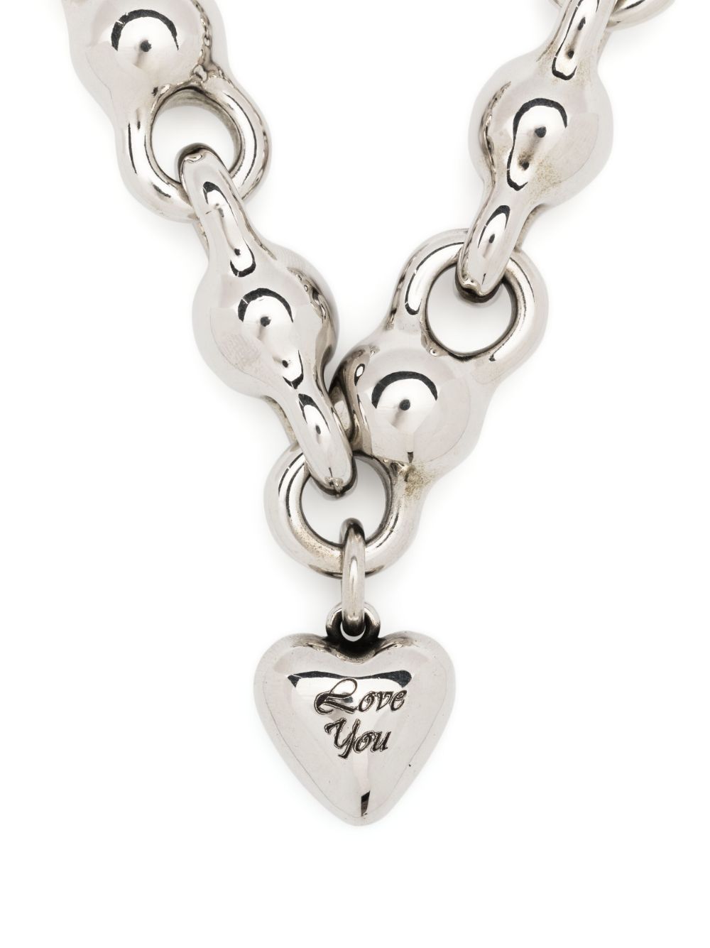 Acne Studios chunky-chain heart-pendant necklace - Metallic von Acne Studios