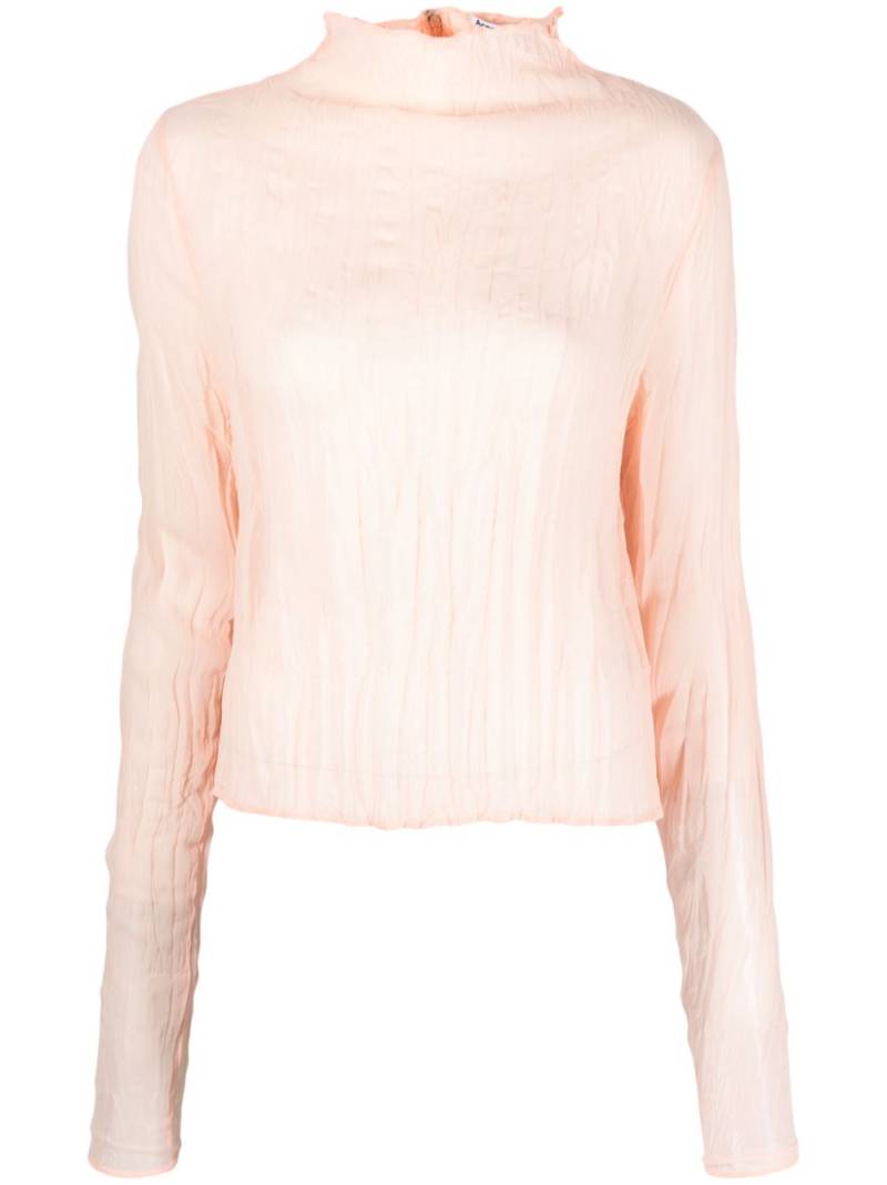 Acne Studios crinkled-finish semi-sheer blouse - Pink von Acne Studios